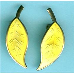 EARRINGS NORWAY: DAVID-ANDERESEN YELLOW ENAMEL #957144