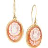 Image 1 :  14k Gold CAMEO EARRINGS of FLOWER #957151