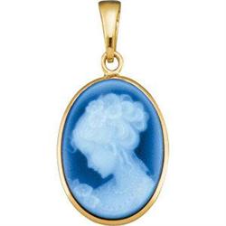 14K Gold AGATE CAMEO PENDANT #957152
