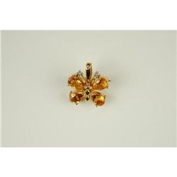 GOLD PIN BUTTERFLY  w  TOPAZ w DIAMONDS #957156