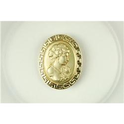  14K GOLD CAMEO Pin AND Pendant #957159