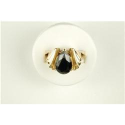 14K GOLD RING PEARSHAPE  BLACK ONYX #957163