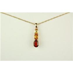 Gold Pendant  GARNET TOPAZ and CITRINE #957164