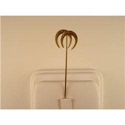  ANTIQUE ART NOUVEAU STICKPIN 2 HORSESHOES 1900 #957183