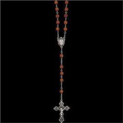 STERLING  ROSARY BEADS w AMBER  #957192