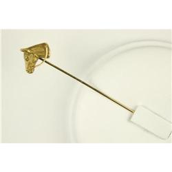  EDWARDIAN GOLD STICKPIN HORSE HEAD w BRIDLE #957202