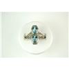 Image 1 : ANTIQUE Style Ring 2 BLUE TOPAZ 4 CTS! #957204