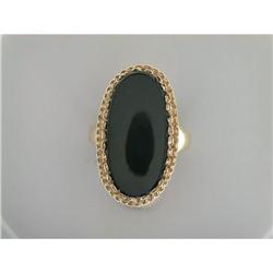  GOLD Ring Long Oval BLACK ONYX #957208