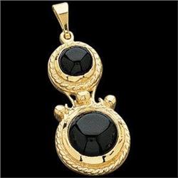 14K Gold Pendant BLACK ONYX   #957209