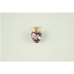 14k  Pendant HEART AMETHYST 3.65 CTS! #957211