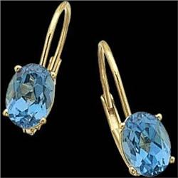 14K Gold Earrings  BLUE TOPAZ #957217