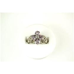Antique  FILIGREE Ring AMETHYSTS #957218
