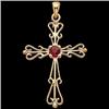 Image 1 : 14k GOLD  CROSS Pendant  RUBY #957223