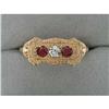Image 1 : FILIGREE GOLD RING RUBYS DIAMOND! #957225