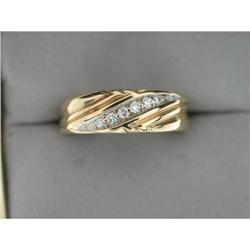 14k Gold WEDDING BAND  6 DIAMONDS #957235