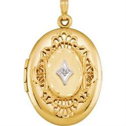  14k Yellow Gold LOCKET w DIAMOND #957236