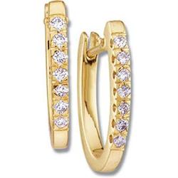  14k Gold DIAMOND HOOP EARRINGS  .20 CARATS! #957237