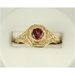 Antique Gold Ring PINK GARNET .75 CTS! #957242