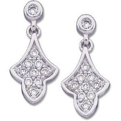 14k WhiteGold DIAMOND EARRINGS Dangling #957245