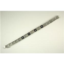  Antique  Bracelet BLACK ONYX w DIAMOND #957251