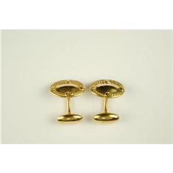  ANTIQUE 14K SOLID GOLD CUFFLINKS #957253