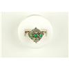 Image 1 :  ANTIQUE Gold Ring EMERALDS ROSE CUT DIAMONDS #957257
