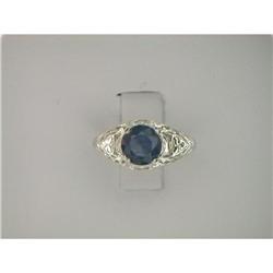 ANTIQUE Style FILIGREE Ring SAPPHIRE .90 CTS! #957259
