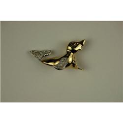  14K GOLD PIN  SEAL w DIAMONDS #957261