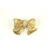 Image 1 :  14k GOLD PIN of a  BOW w DIAMONDS #957264