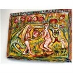 Grandpa Smoky Brown Folk Art Painting #957266