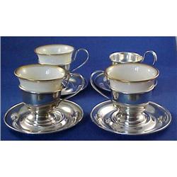 Shreve Sterling Demitasse Cups and Saucers #957271