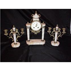 Brass and Marble clock set #957472