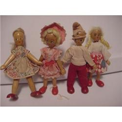 Doll Wood Made in Poland Four Doll Group #957676