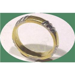 18K Gold & Platinum Ring Wedding Band size 11 #957914