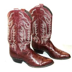 Justin  Maroon Fancy leather  Cowboy boots 9D #957918
