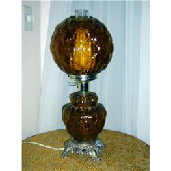 Amber Glass Gone with the Wind Lamp #957926