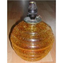 Art deco amber crackle glass lamp base #957944