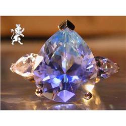 RHJ Rare Lite Blue Cubic Zirconium Pear Ring #974865