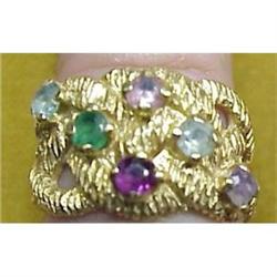 14k Gold MULTI COLOR STONES  RING  #974900