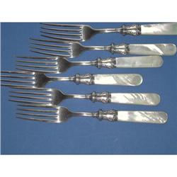 Mother of pearl knives & forks w/sterling #974992