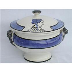 Quimper covered tureen signed HB #974996