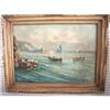 Image 1 : Art Painting Mediterranean SeaScape Boats Frame #975308