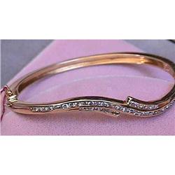 14kt Gold Diamond Bangle Bracelet 14K #975591