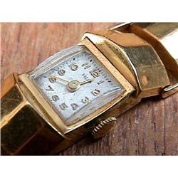 14kt Gold Deco Solar WATCH 14k Wristwatch #975593