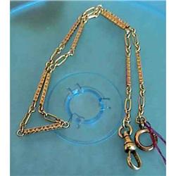 14kt Gold Victorian Pocket Watch Fob Chain 14k  #975599