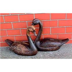 Americana Carved Swan Folk Art Decoy Sculpture #975606
