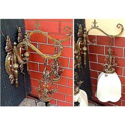 Pr Bronze Swivel Arm Wall Sconces Lamp Lamps #975610