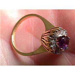 14kt Gold Amethyst Diamond Ballerina Ring 14k #975614