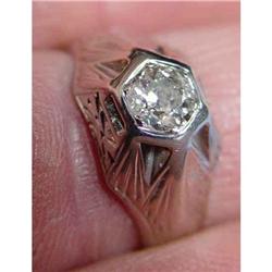 14kt Gold Art Deco Old Miner Diamond RING #975615