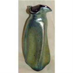 Loetz Austria Pampas Art Glass Vase Gold Blue #975616